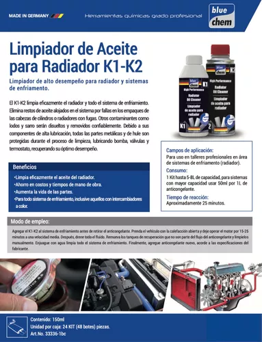 Limpiador De Aceite En Radiador Bluechem Radiator Oil Clean