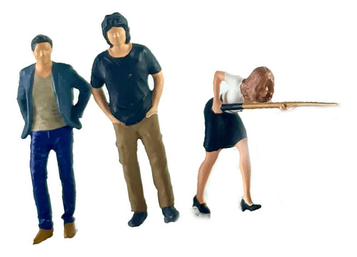 Mini Conjunto De Modelos De Figuras De Bilhar 1:64 Pessoas