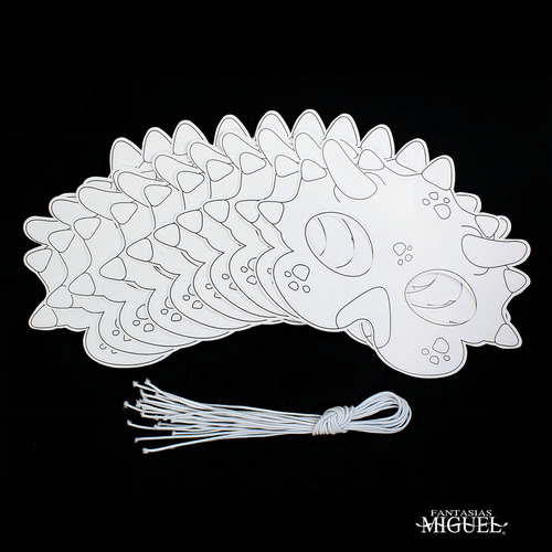 Mylin Antifaz Máscara Para Decorar O Pintar Pack 10 Piezas Dinosaurios