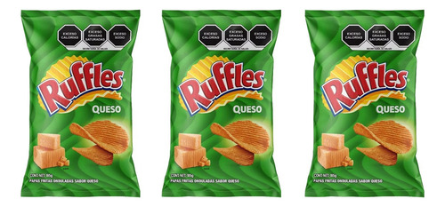 Papas Sabritas Ruffles Sabor Queso 185 G (3 Piezas)