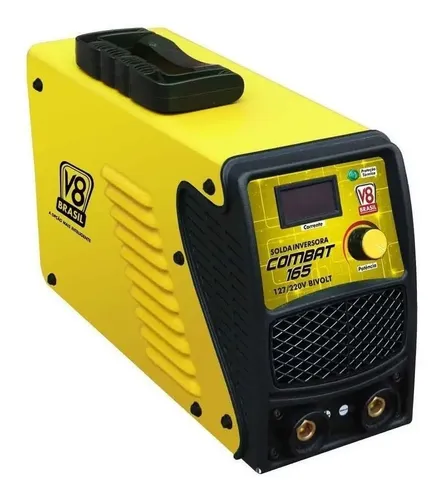Máquina De Solda Inversora 165 Turbo Mma V8 Brasil Cor Amarelo Frequência 50 Hz/60 Hz - R$ 460