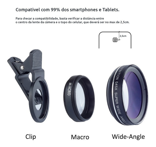 Lente Grande Angular + Macro Apexel Para Celular iPhone +nf