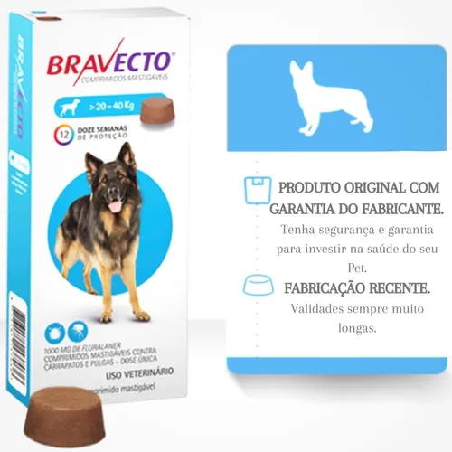 comprar Antipulgas Bravecto Original De 20 A 40 Kg Envio Imediato