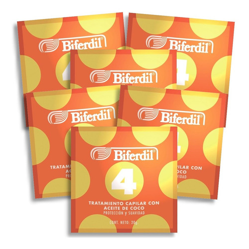 Tratamiento Capilar Biferdil 4 Con Aceite De Coco Pack 6un