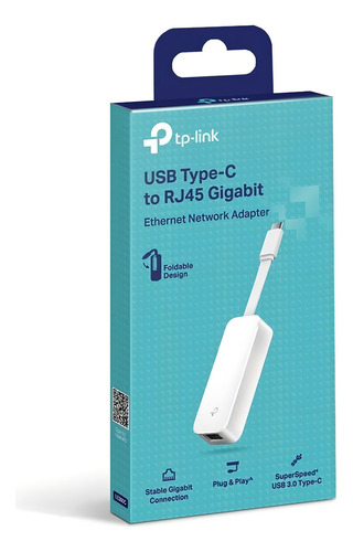 Adaptador de red Cable TP-Link UE300C con entrada LAN RJ45 ETHERNET salida USB Type C