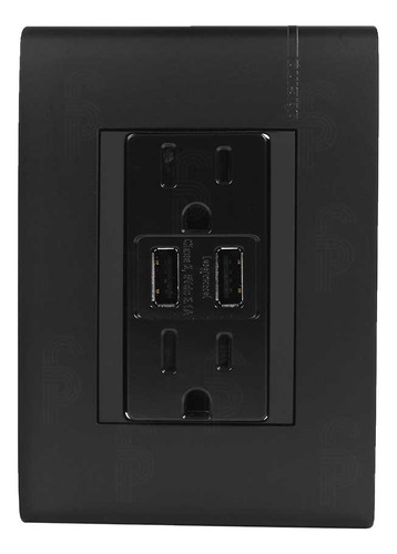 Contacto Tomacorriente Duplex Usb Bticino Modus Pro Color Negro