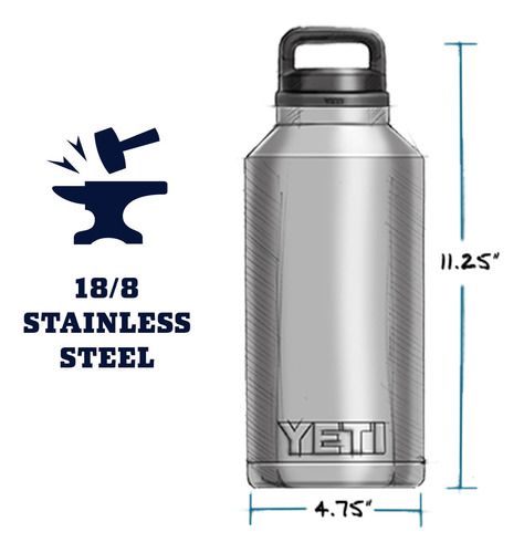 Botella Yeti Rambler De Acero Inoxidable Con Aislamiento Al