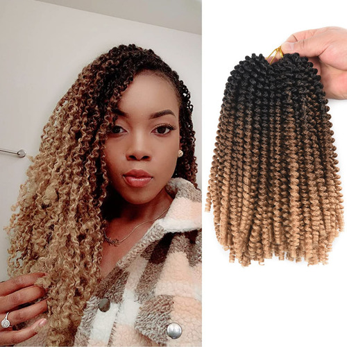 Alirobam 4packs 8inch Spring Twist Crochet Braids Braiding H