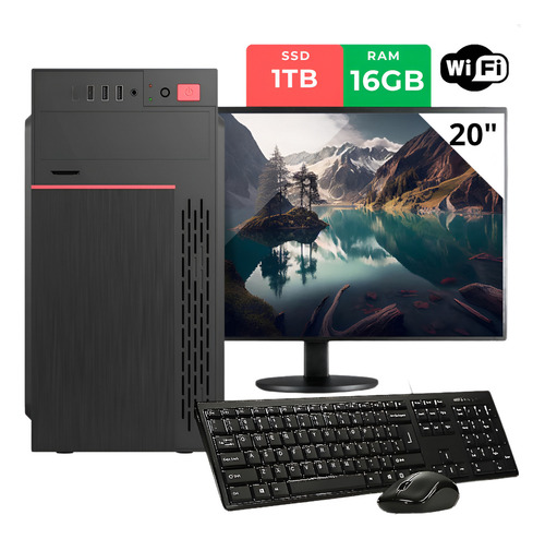 Cpu Basico Completo I7 3770 16 Gb Ssd 1tb Monitor + Wifi