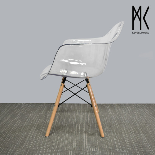Set De 2 Sillas De Acrílico Transparente Eames Modelo Turín
