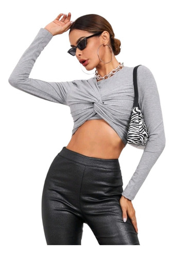 Buso Para Dama Crop Top Manga Larga Sexy Y Linda