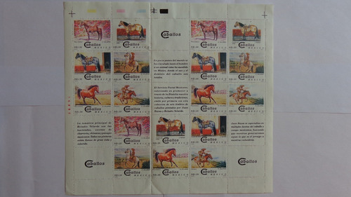 México Sc. 1893,  Año 1994, Caballos, Hoja Completa (25).