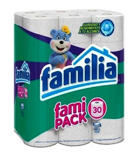 Papel Higienico Triple Hoja Familia 30 Rollos