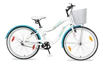 Comprar Bicicleta Baccio Mystic Rodado 24 Canasto Guardabarros Blanco Con Verde Ltc