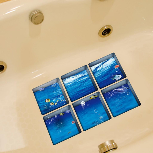 Etiqueta Autoadhesiva 3d Engomada De Bañera, 2 Unidades, 6 P