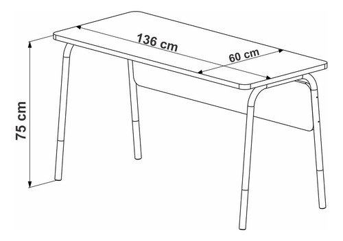 Mesa Escrivaninha Organica 136cm Home Office Flexus Dh
