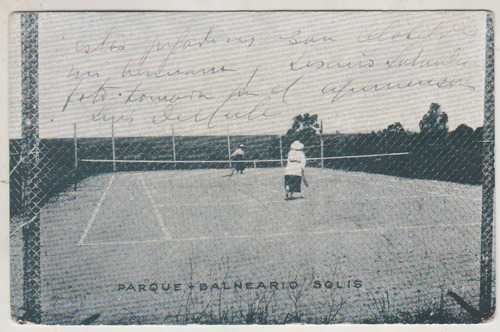 1907 Balneario Solis Postal Fotografia Damas Jugando Tenis