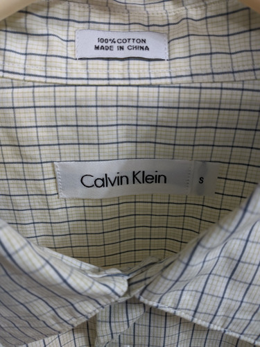 Calvin Klein Camisa Genuina Talla Small Estilo Cuadriculado