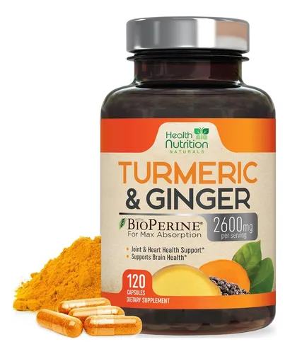 Curcumina De Cúrcuma Con Bioperina Y Jengibre 2600 Mg 95% Cu