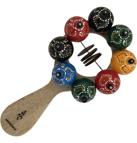 Maraca Slider Pintada Mano 8ball Multicolor Instrumento...