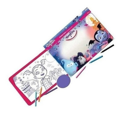 Pizarra Vampirina Bifaz Con Crayones Y Borrador