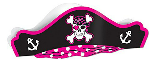Sombrero Pirata De Cartón Rosa