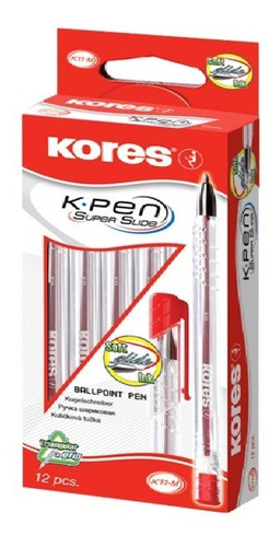 Boligrafos Kores Color Rojo  K11 M Caja De 12