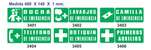Cartel Señalizacion Botiquin De Auxilio 40x14 Cm