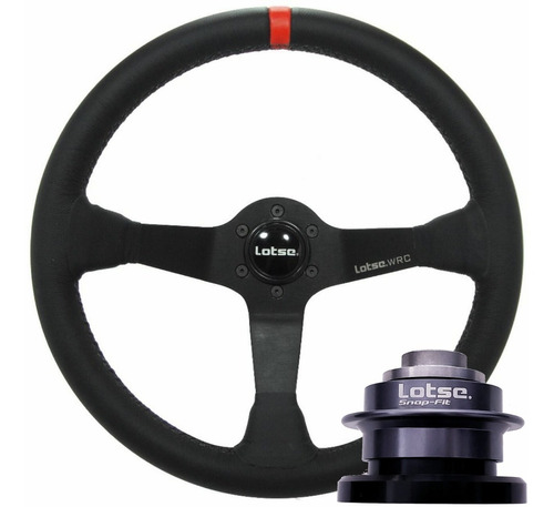 Volante Esportivo Lotse Wrc Couro  Cubo Engate Rápido Vw Gol