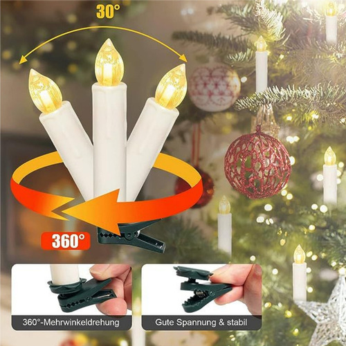 Tf Cadena De Luces Led Para Decoración De Velas Navideñas,