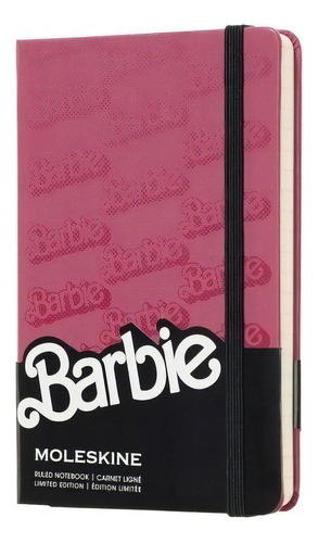 Caderno Moleskine Pautado De Bolso Ed Ltda Barbie Logo 6755