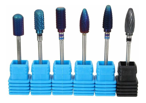 Blue Nano Coated Carbide Sharp Uña Drill Bits Cuticle