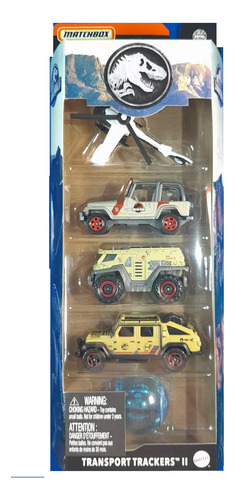Matchbox 5 Pack Jurassic World Park Transport Trackers Ii