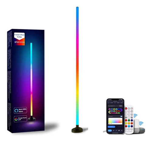 Lampara De Pie Rgb + Luz Blanca Bluetooth Con Control Remoto