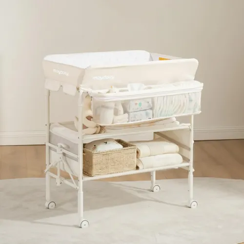 maydolly ベビーベッド Maydolly Portable Folding Changing Table Newborn Beige - Beige Sin