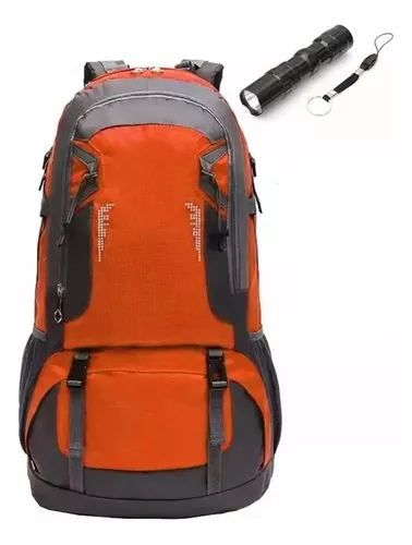 Mochila 60L con Correas Cierres de Seguridad Acampada Outdoor Backpack Negra