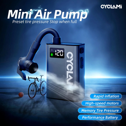 Mini Inflador Compresor Cyclami E1 Team 120psi Display Gris Oscuro
