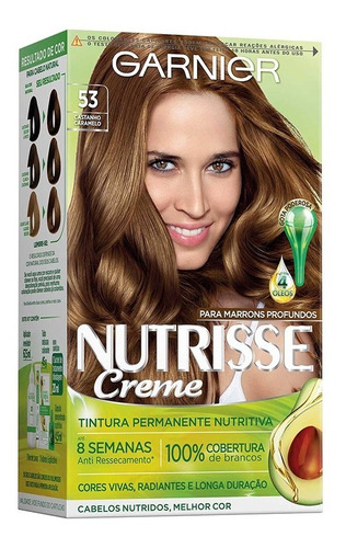 Tintura Nutrisse Creme Castanho Caramelo 53 Garnier