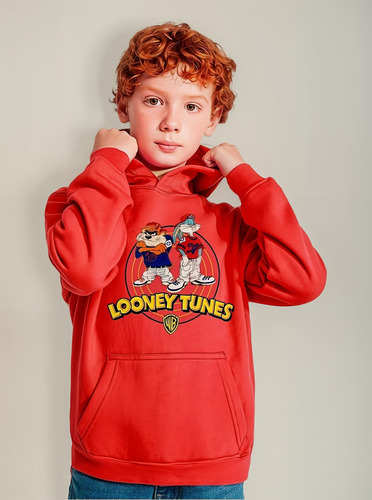 Poleron Con Capucha Y Bolsillo Niño Looney Tunes Tazmania