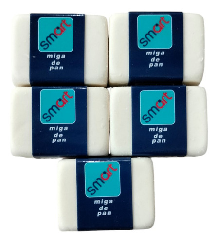 Gomas Borrador Blanco Migajon Escolar Pack 5 Blanco