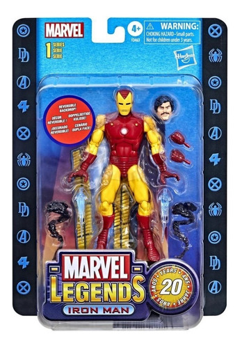 Figura Marvel Legends Homem De Ferro Retro Hasbro F3463