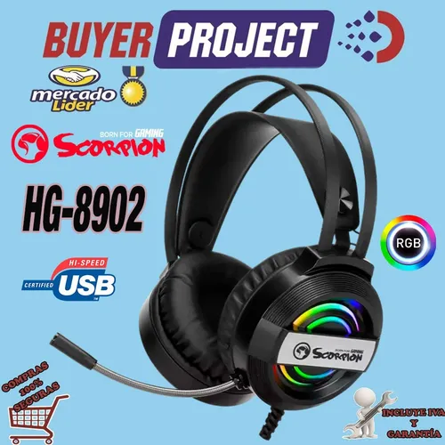 Auricular Gamer Marvo Hg8902 Usb Led Control Vol Microfono