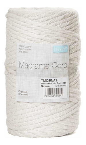 Macrame Cordon 5 Mm X 100 M 630 Gr Algodón 100% . Juki