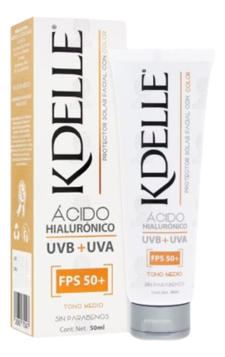 Protector Solar Facial Con Color Y Acido Hialuronico Fps 50