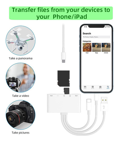 Adaptador Multimemória De Câmera Usb Otg Para Leitor De