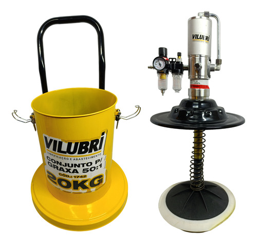 Propulsora Pneumática Portátil Para Graxa 20kg 50:1 Completa