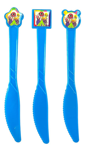 6 Cuchillos De Plástico Azul Con Diseño De Rainbow Friends