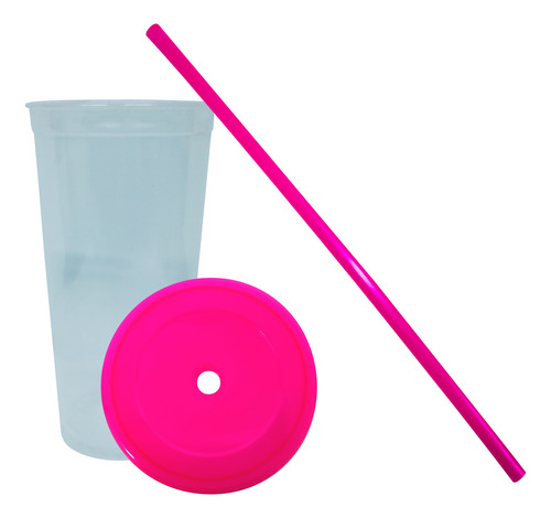 Vaso Mágico Cambia De Color C/tapa Y Popote 710 Ml, 10 Pzas
