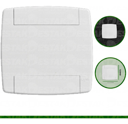 Placa Cega S/ Furo 4x4 Lev Espelho Branca Super Resistente Cor Branco