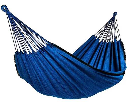 Rede de Dormir Descanso Grande Resistente Durável Cor Azul Combinado Lojas Walnut Jeans